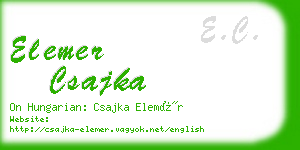 elemer csajka business card